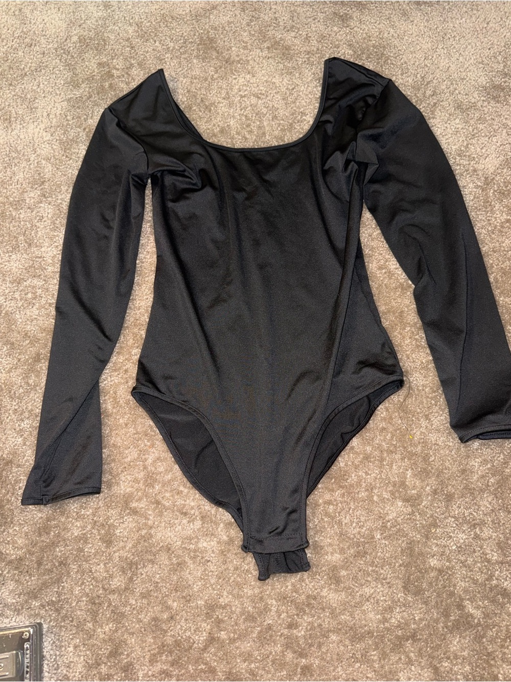 American Vintage Black Long-Sleeve Scoop Neck Bodysuit